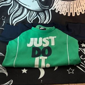 Nike Kids Green & Navy "Just Do It." Raglan Sweatshirt